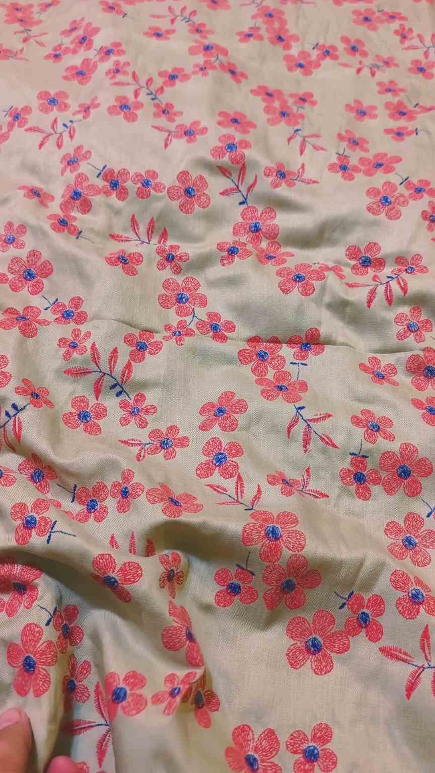 🥳 Sale Sale M-1053   Imported Summer ⛱️ Broshia Soft Cotton Same print Shirt & Truzer 2pc