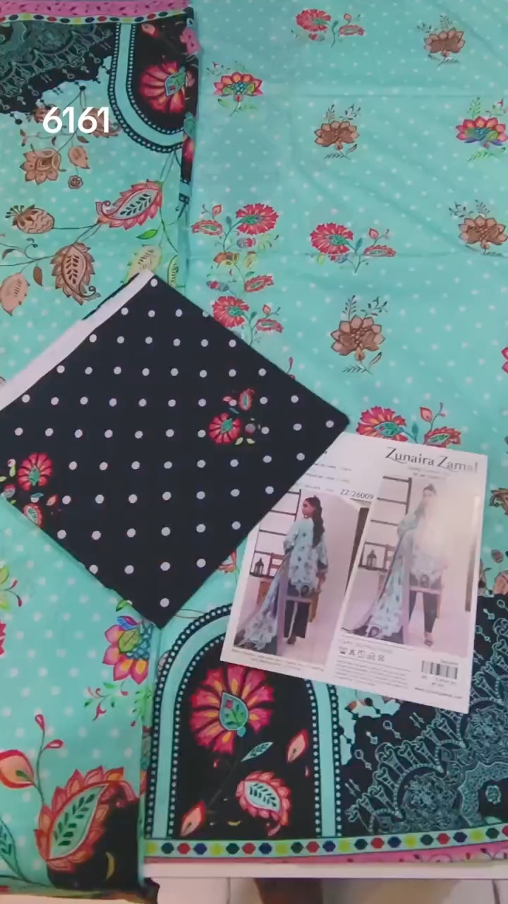 Sale Sale M-6161  Branded Zunaira Zamal 3 Pc Lawn suit with packing -