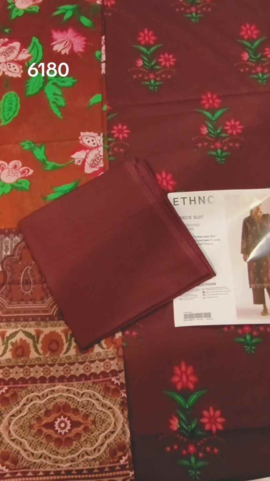 Sale Sale M-6180    Branded Ethnc 3 Pc Lawn suit with packing