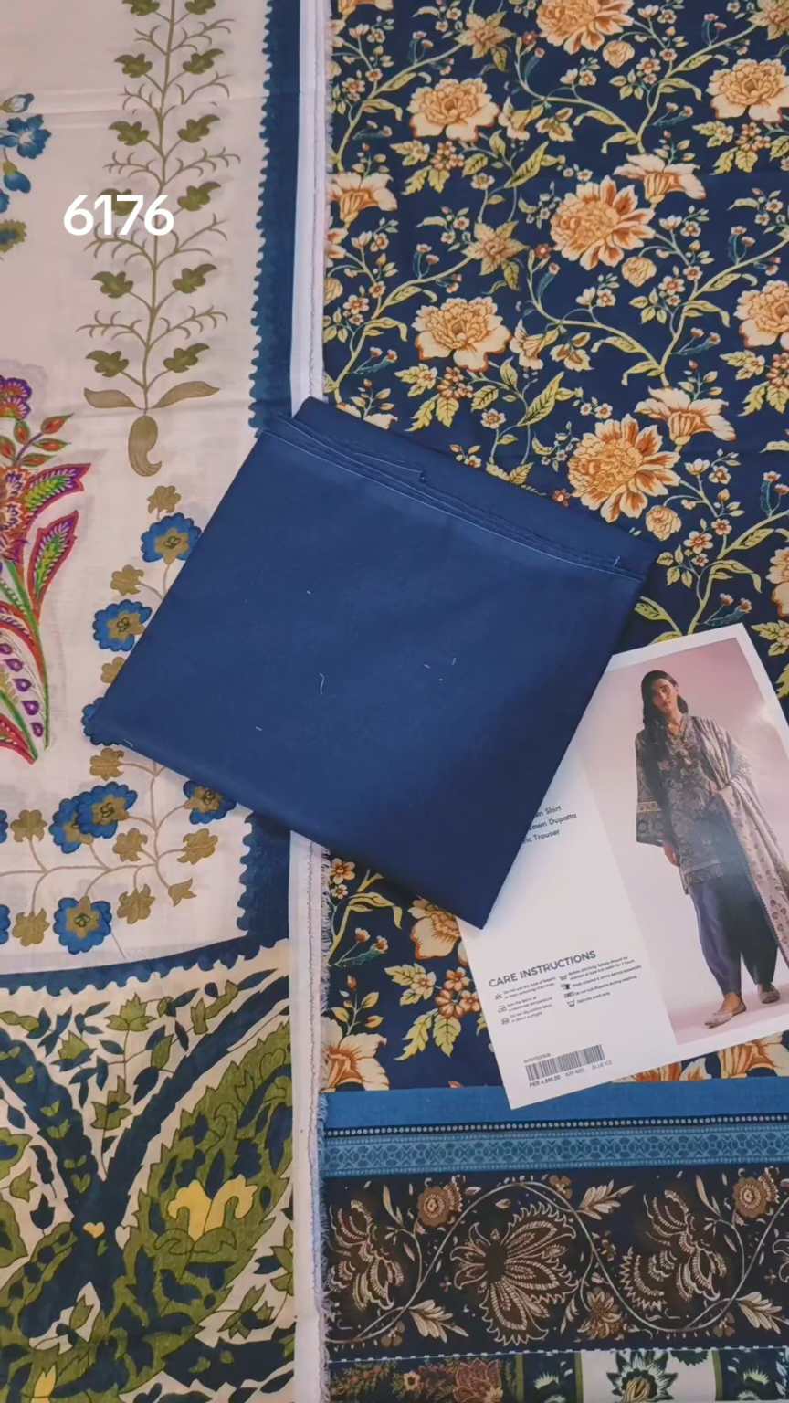 Sale Sale M-6176   Branded Ethnc 3 Pc Lawn suit with packing