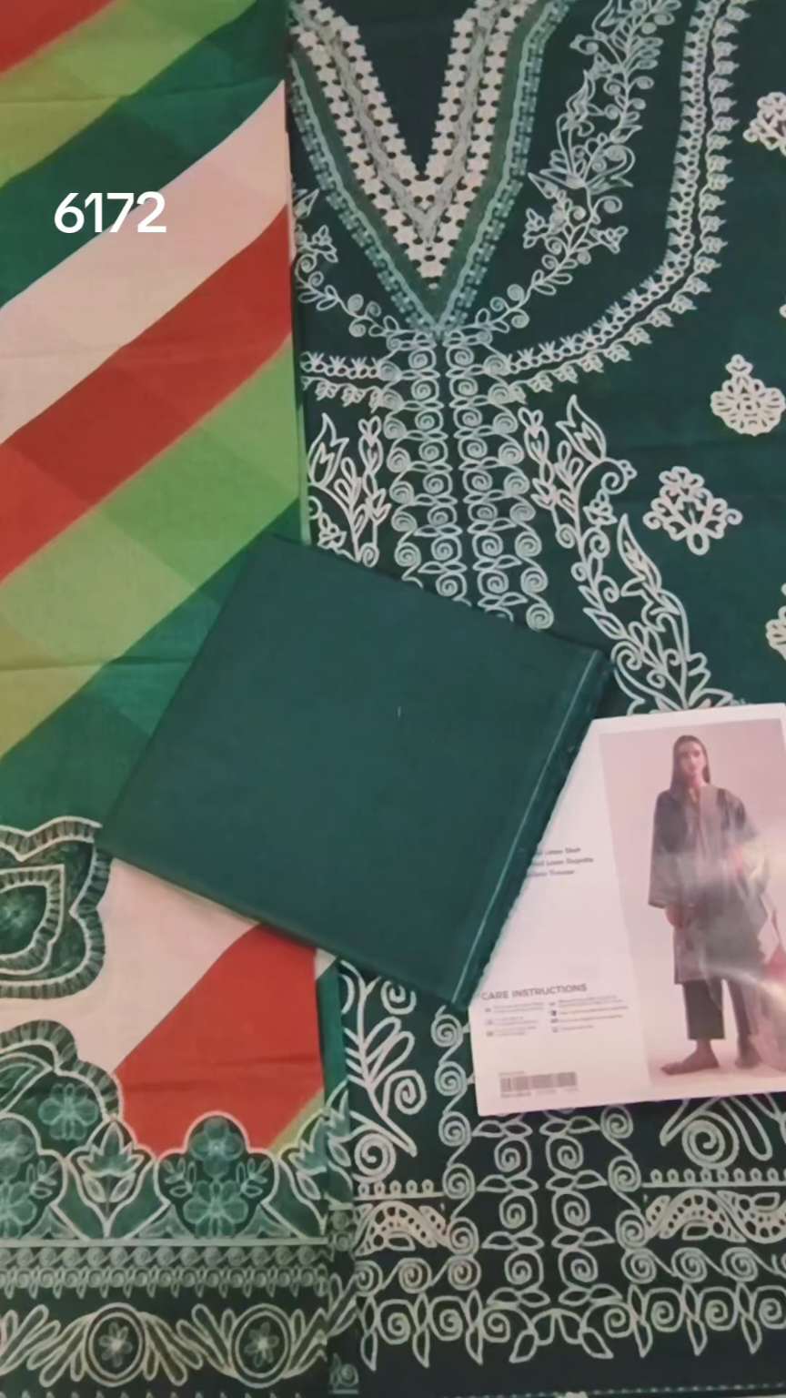 Sale Sale M-6172   Branded Ethnc 3 Pc Lawn suit with packing