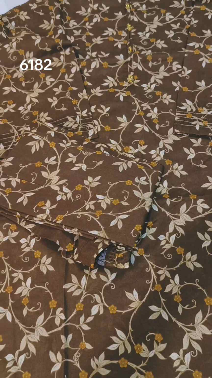 🥳 Biggest Sale M-6182 Branded ( Bin Saeed) Stitch Pure Summer Lawn Shirt & Trouser 2pc. (Women Small Size (Length 38 & Chest 20)