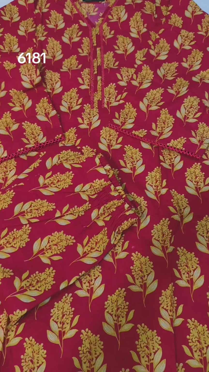 🥳 Biggest Sale M-6181 Branded ( Bin Saeed) Stitch Pure Summer Lawn Shirt & Trouser 2pc.  (Women Large Size (Length 39.5 & Chest 22)