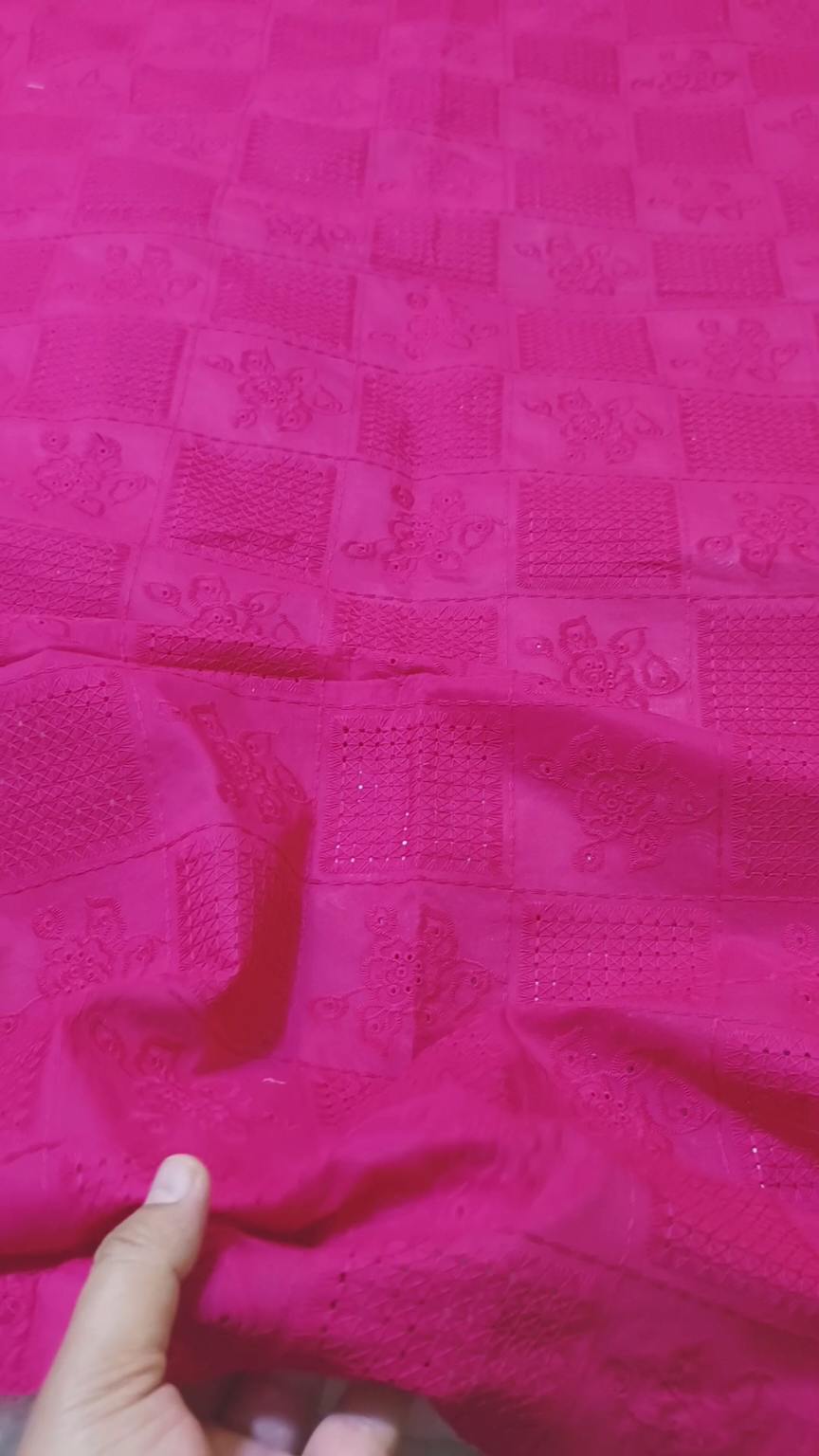 🥳 Sale Sale M-1072 Imported Shiffli Korean ChickenKari Embroidery Pure Summer ⛱️ Lawn only shirt -l