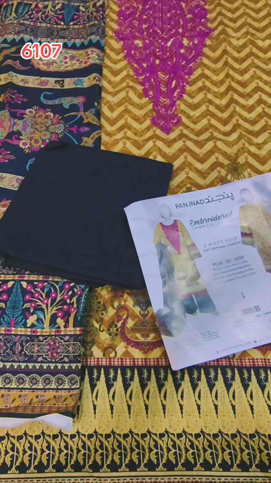 🥳 Sale Sale M-6107. Branded (J.) Embroidery Lawn 3pc suit