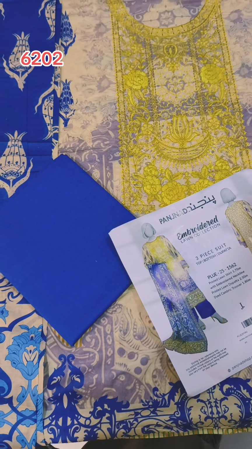 🥳 Sale Sale M-6202. Branded (J.) Embroidery Lawn 3pc suit