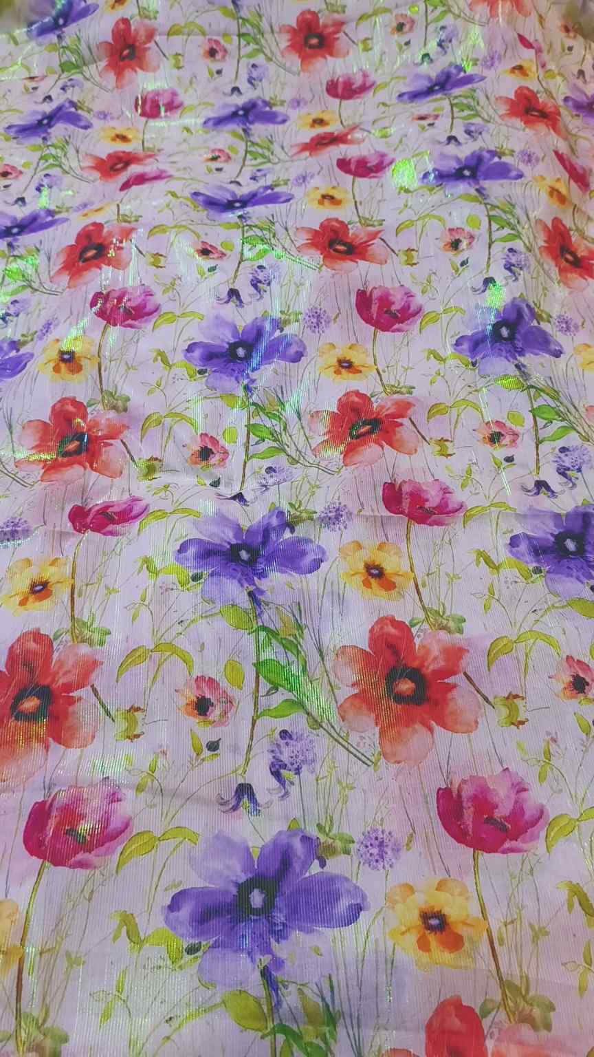M-662   Imported Digital Messori Multi Color Zaree line Pure summer ⛱️ Lawn Same print Shirt & Truzer 2pc