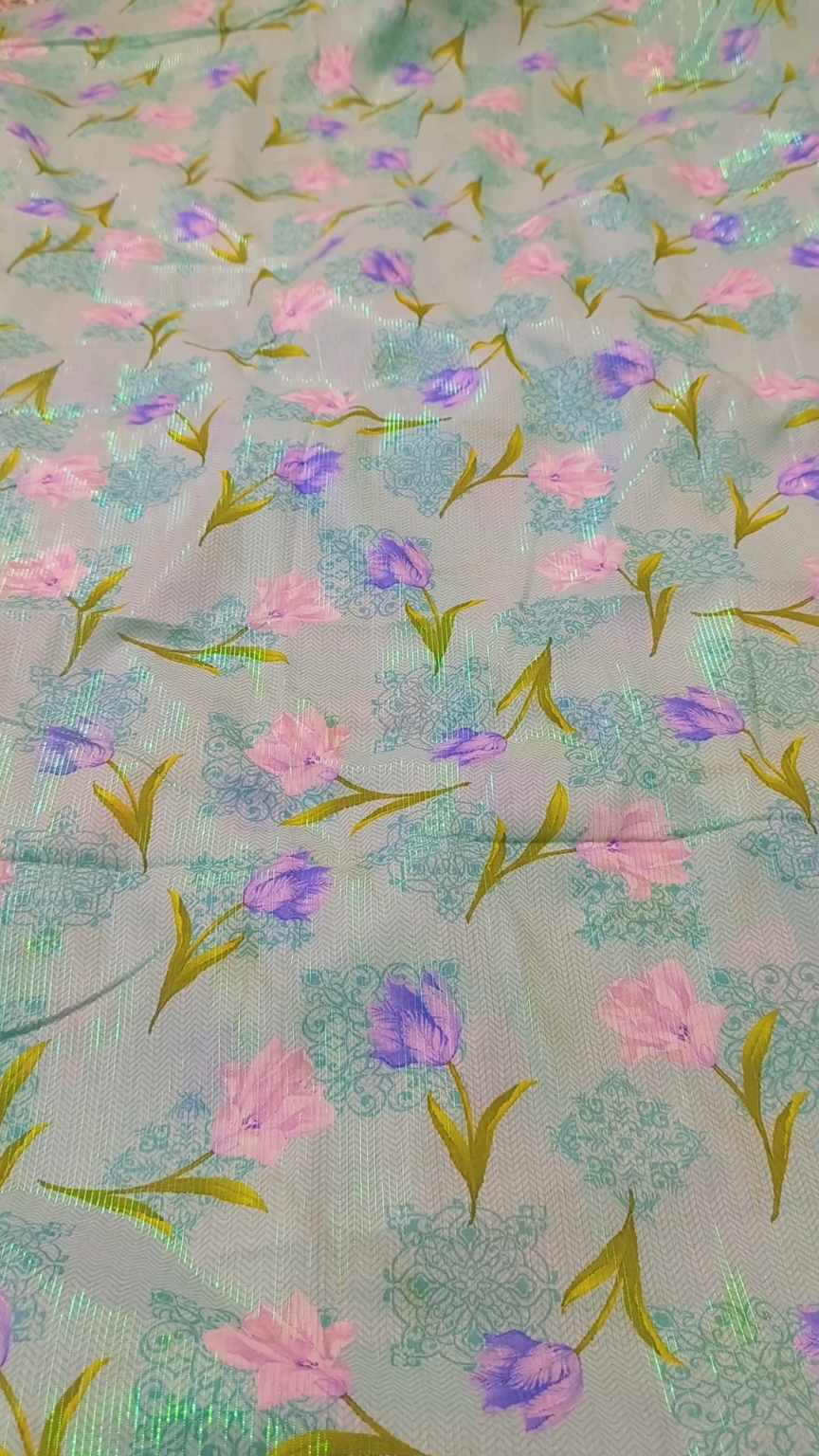 M-659  Imported Digital Messori Multi Color Zaree line Pure summer ⛱️ Lawn Same print Shirt & Truzer 2pc