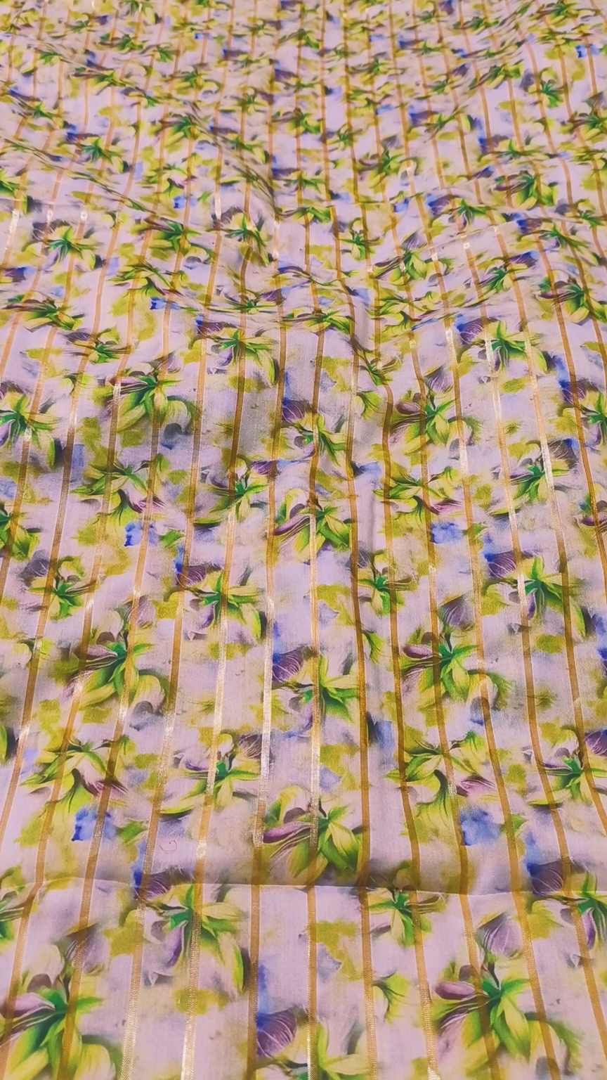 M-844  Imported Digital Gold Zaree Line Pure ⛱️ Summer Lawn Same print Shirt & Truzer 2pc