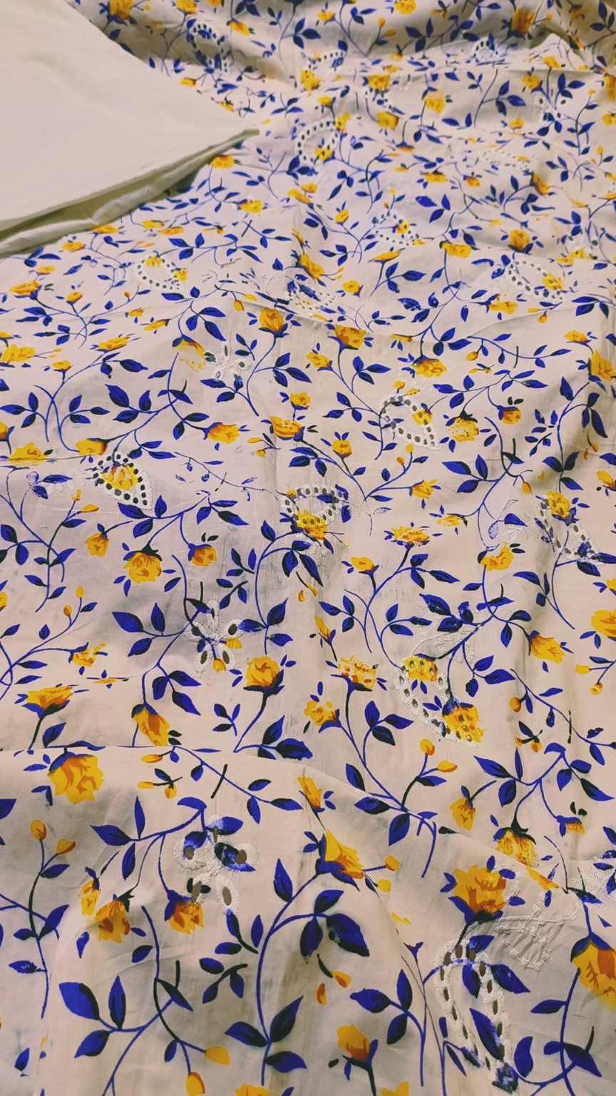 M-171   Imported  Boing chickenkari Print Jall shirt in pure summer Lawn & Matching plan imported Truzer 2pc