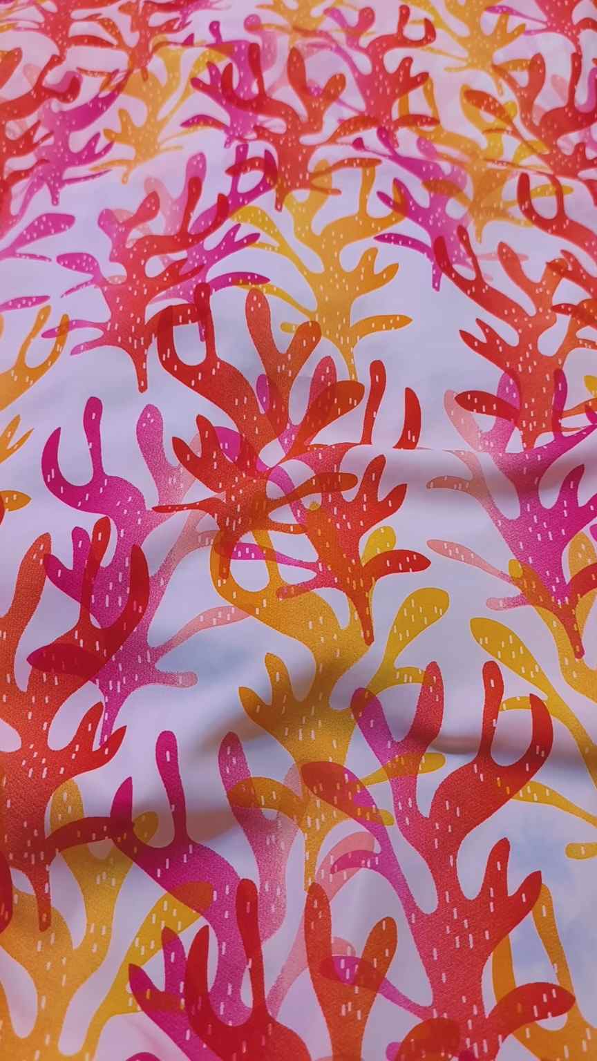 🥳 Sale Sale M-1119  Imported Digital Korean Georgette Same print Shirt & Truzer 2pc