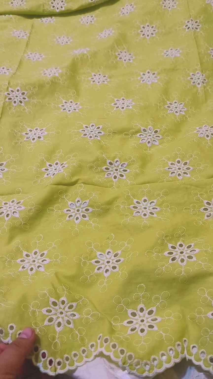 🥳 Sale Sale M-1187  Imported Korean Shiffli ChickenKari Embroidery Pure Summer 🏝️ Lawn Shirt
