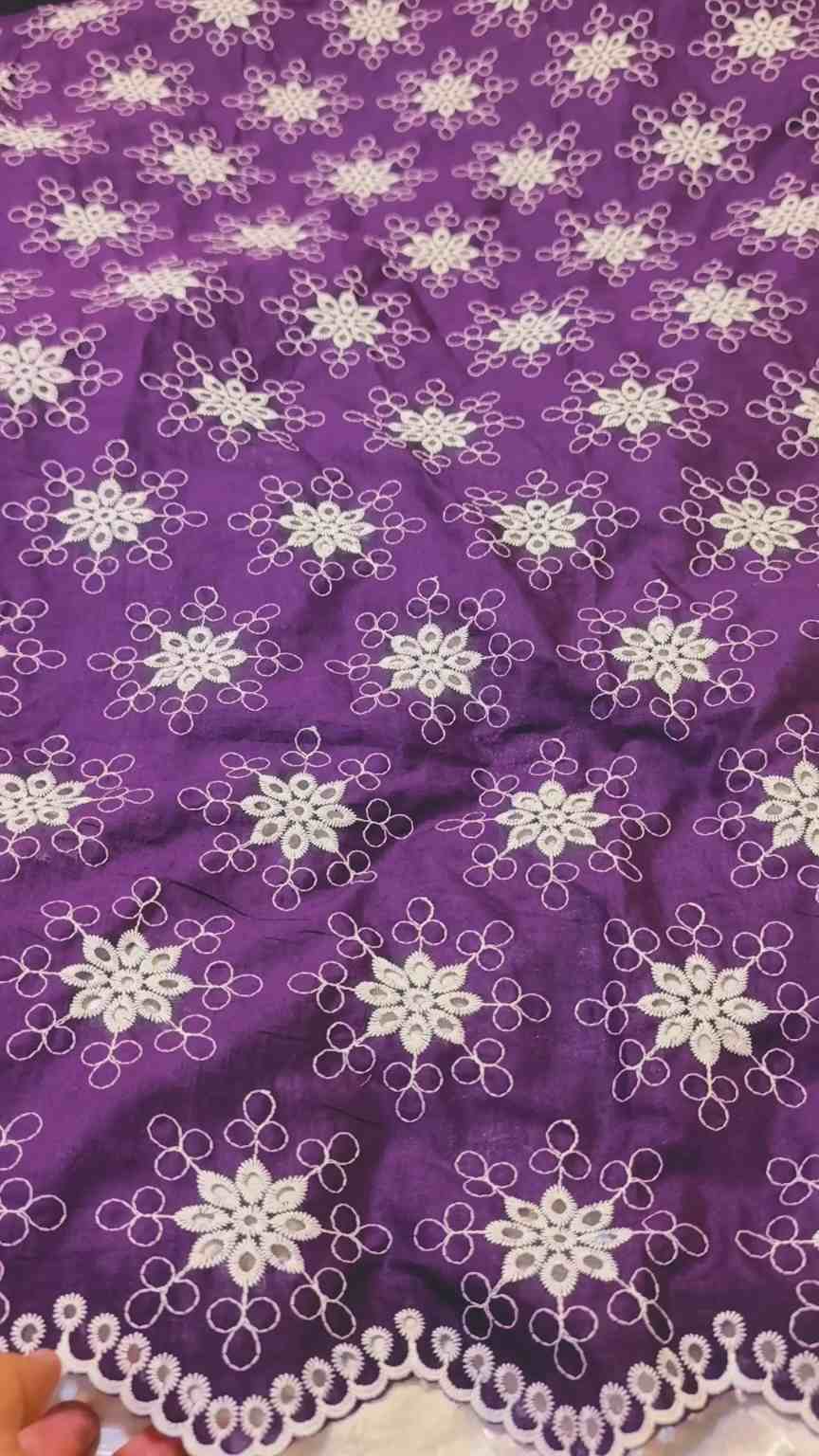 🥳 Sale Sale M-1185  Imported Korean Shiffli ChickenKari Embroidery Pure Summer 🏝️ Lawn Shirt