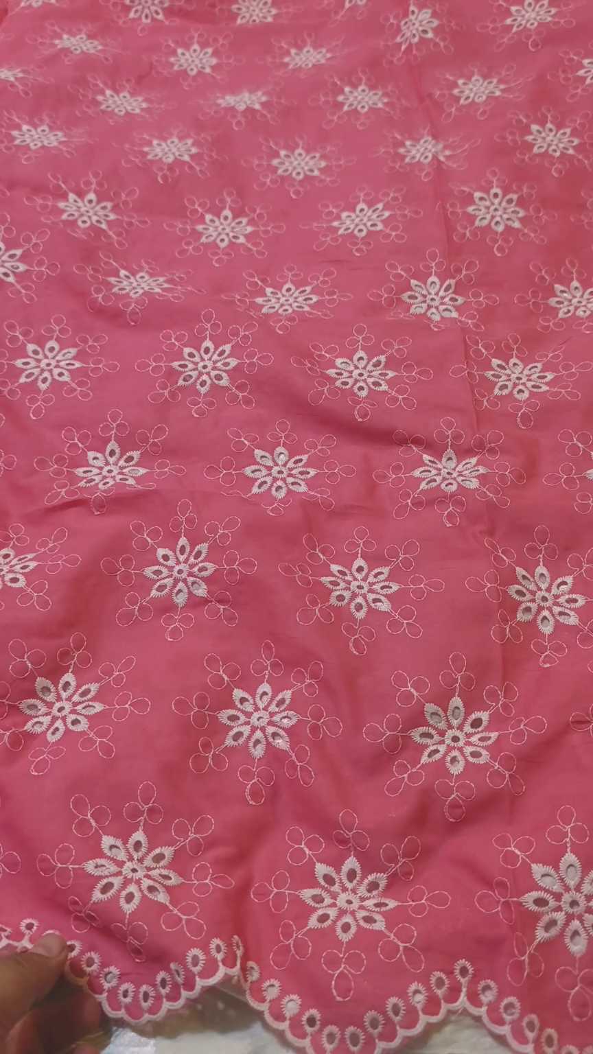 🥳 Sale Sale M-1183  Imported Korean Shiffli ChickenKari Embroidery Pure Summer 🏝️ Lawn Shirt