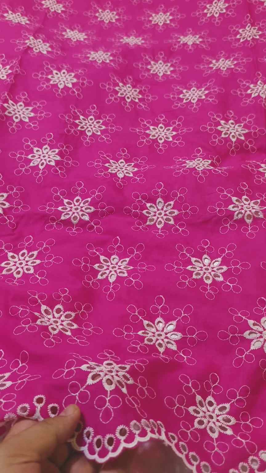 🥳 Sale Sale M-1180  Imported Korean Shiffli ChickenKari Embroidery Pure Summer 🏝️ Lawn Shirt