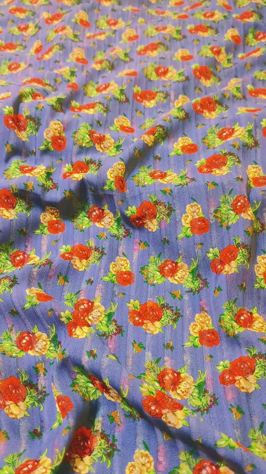 🥳 Sale Sale M-1259  Imported Digital Korean Georgette Same print Shirt & Truzer 2pc