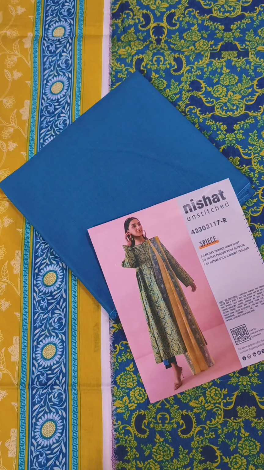 Sale Sale M-6254   Branded (Nishat ) 3 Pc Lawn suit with packing