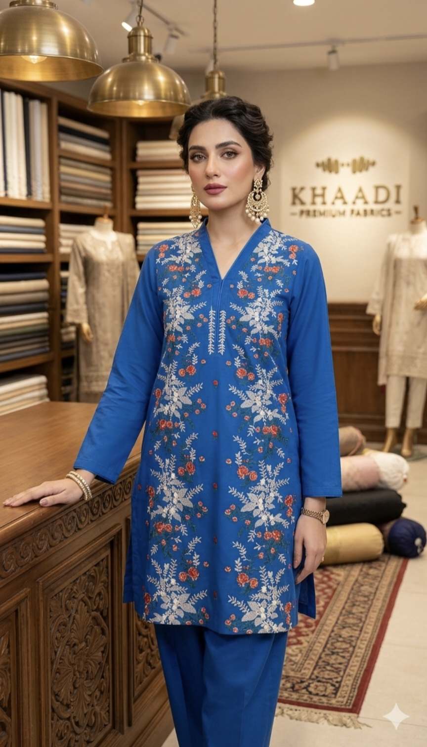🥳 Sale Sale M-1277  Imported Bareezy Embroidery Lawn Shirt & Trouser 2pc