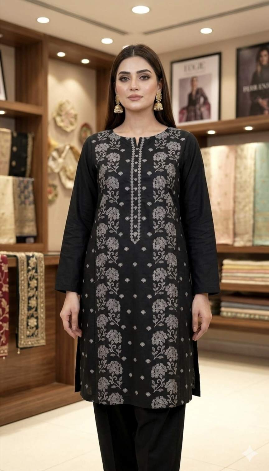 🥳 Sale Sale M-1275   Imported Bareezy Embroidery Lawn Shirt & Trouser 2pc