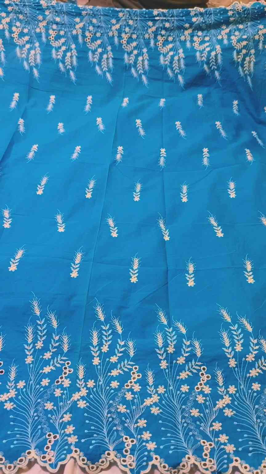 🥳 Sale Sale M-1290  Imported Shiffli ChickenKari Embroidery Pure Summer 🏝️ Lawn Shirt