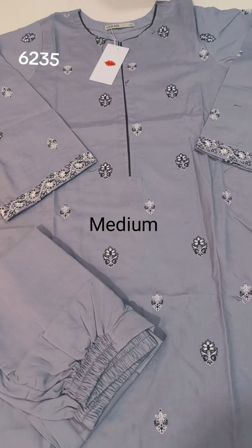 🥳 Sale Sale M-6235   (Khaadi) Brand, Women Stitch Embroidery ⛱️ Summer Lawn Shirt & Shalwar 2pc.  (Women Medium Size (Length 38.5 & Chest 21)