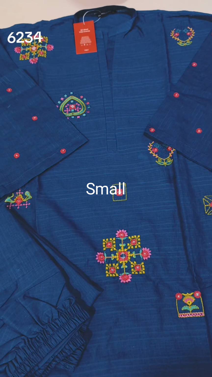 🥳 Sale Sale M-6234  (Beechtree) Brand, Women Stitch Embroidery ⛱️ Summer Lawn Shirt & Shalwar 2pc. (Women Small Size (Length 38 & Chest 20)