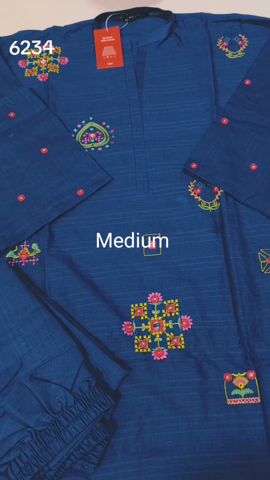 🥳 Sale Sale M-6234  (Beechtree) Brand, Women Stitch Embroidery ⛱️ Summer Lawn Shirt & Shalwar 2pc. (Women Medium Size (Length 38.5 & Chest 21)