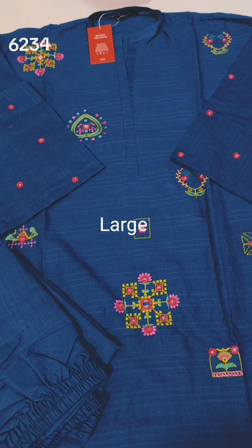 🥳 Sale Sale M-6234  (Beechtree) Brand, Women Stitch Embroidery ⛱️ Summer Lawn Shirt & Shalwar 2pc.(Women Large Size (Length 39.5 & Chest 22)