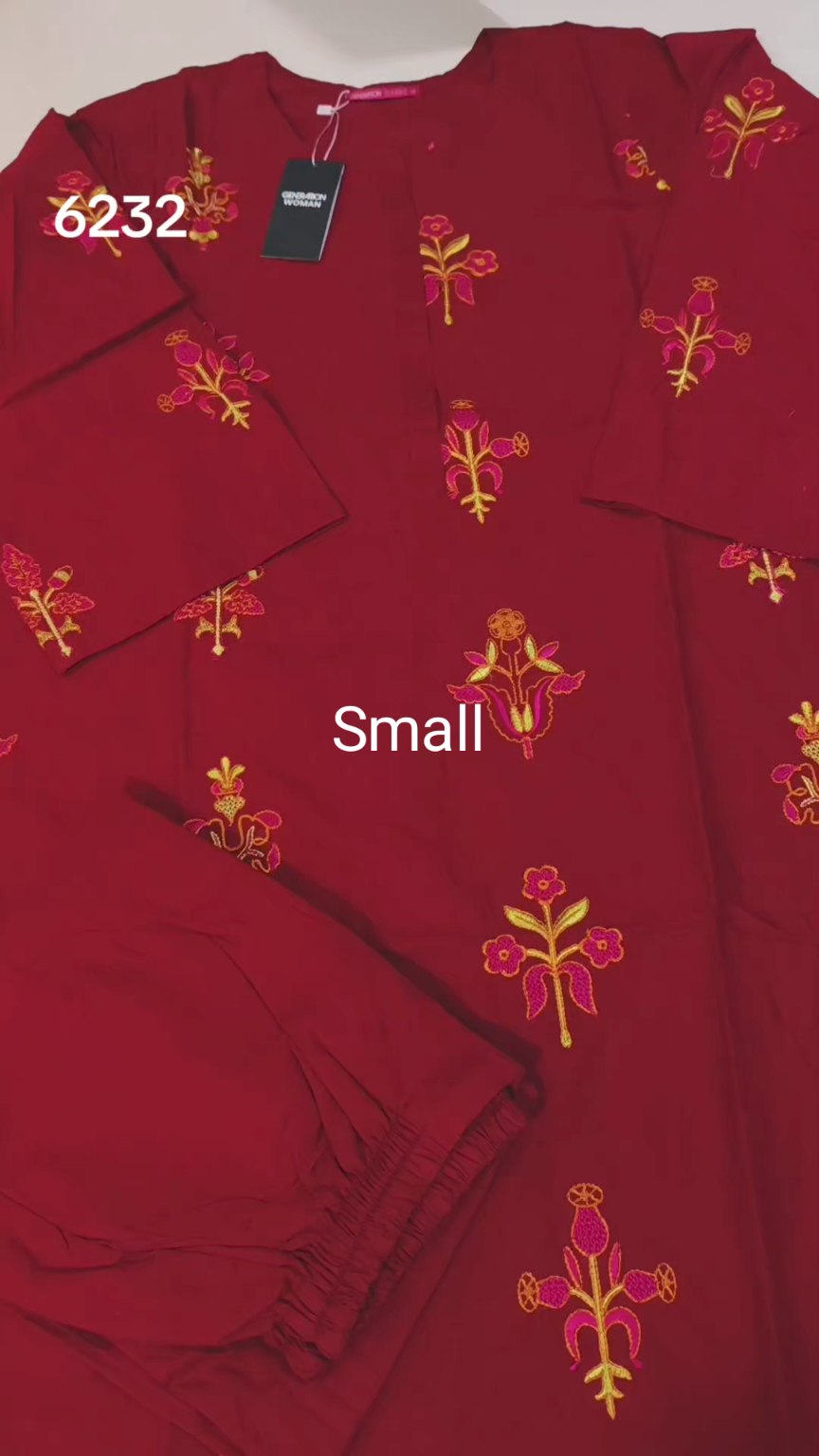 🥳 Sale Sale M-6232  (Generation) Brand, Women Stitch Embroidery ⛱️ Summer Lawn Shirt & Shalwar 2pc.   (Women Small Size (Length 38 & Chest 20)