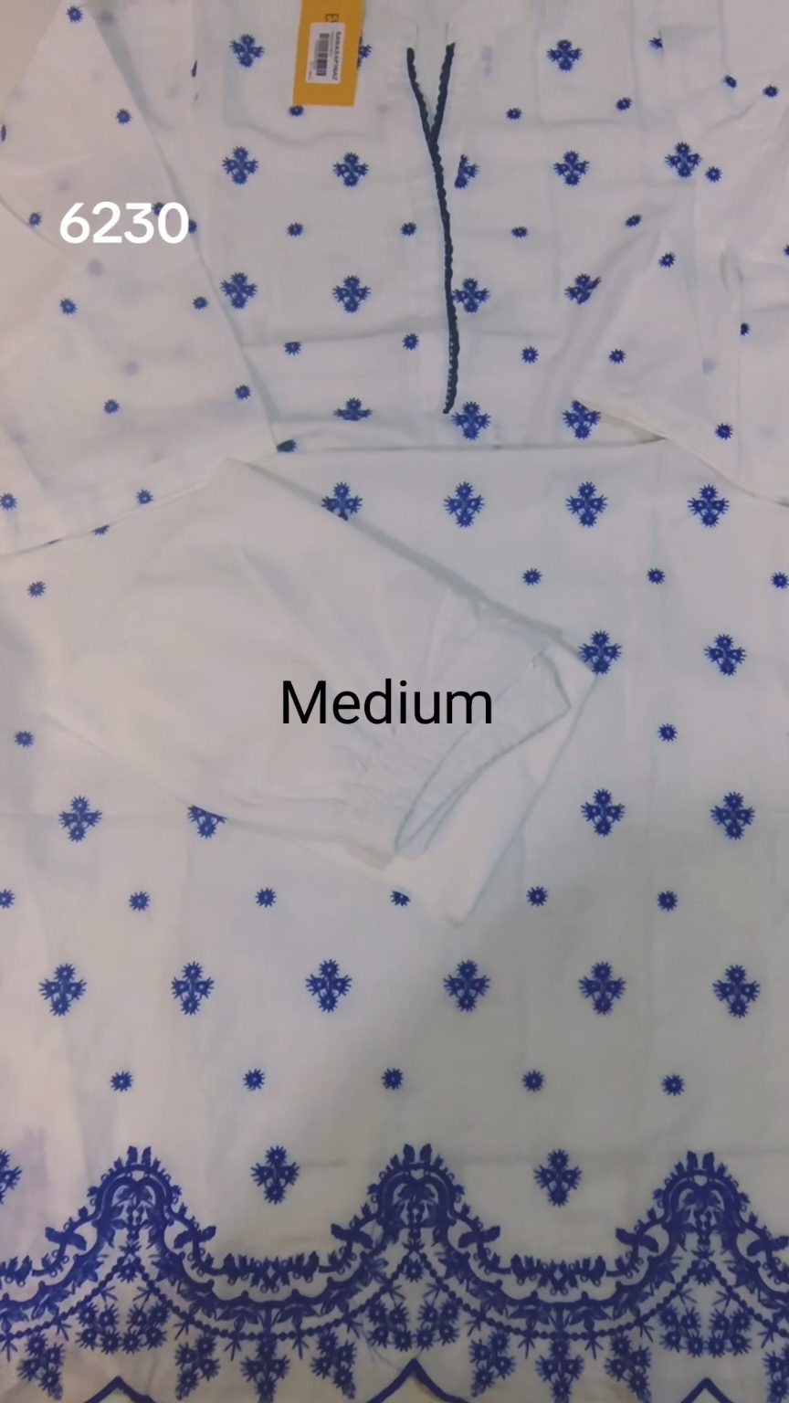 🥳 Sale Sale M-6230  (Sana Safinaz) Brand, Women Stitch Embroidery ⛱️ Summer Lawn Shirt & Shalwar 2pc. (Women Medium Size (Length 38.5 & Chest 21)