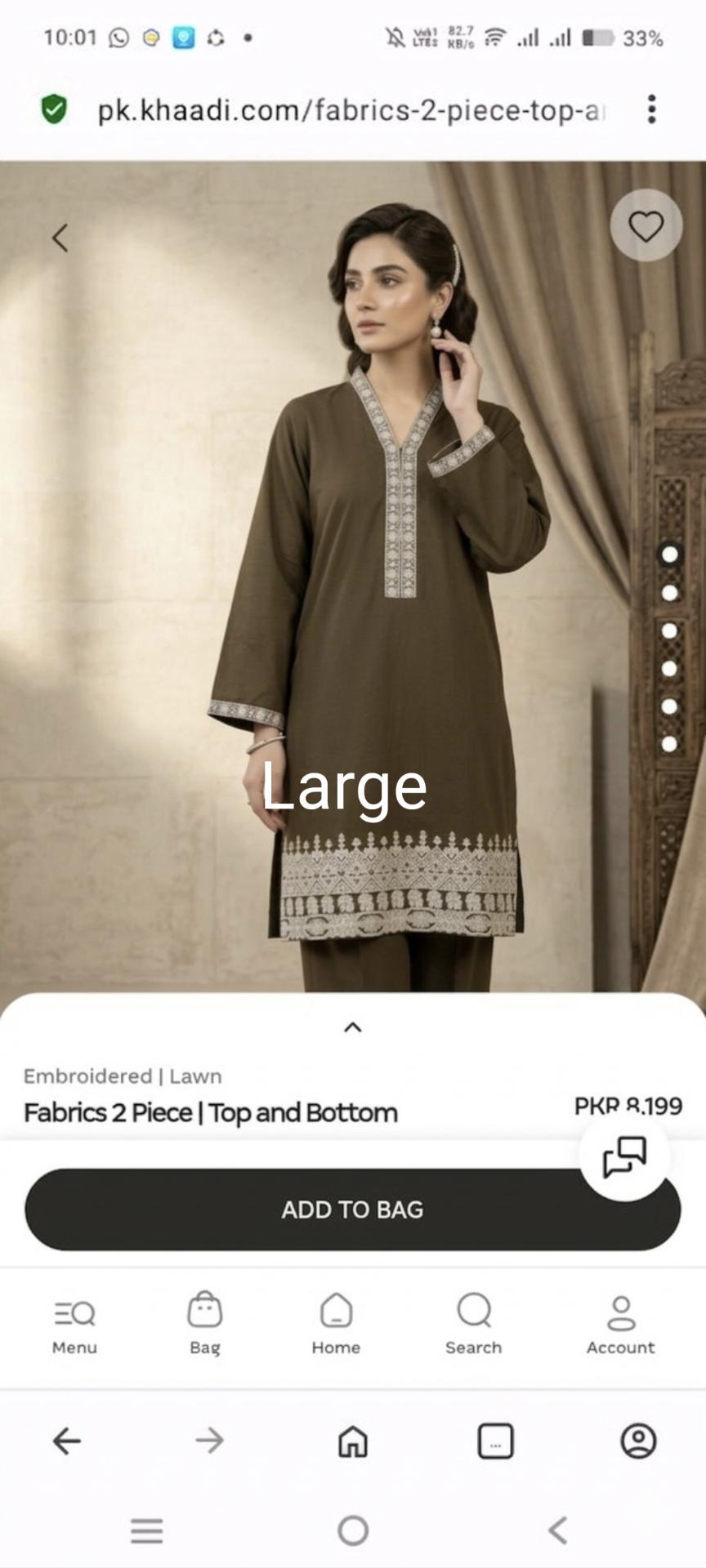 🥳 Sale Sale M-6262  (Khaadi) Brand, Women Stitch Embroidery ⛱️ Summer Lawn Shirt & Shalwar 2pc.    (Women Large Size (Length 39.5 & Chest 22)