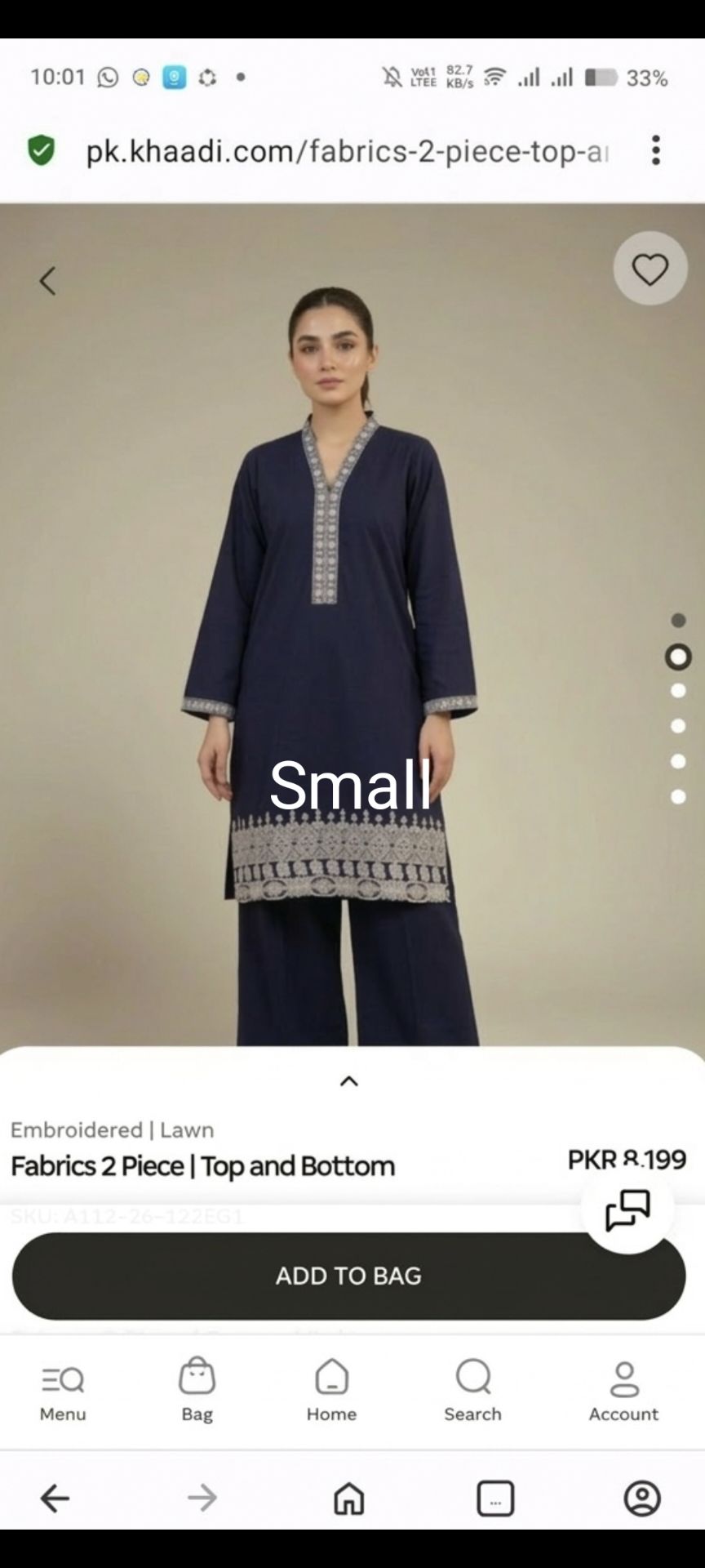 🥳 Sale Sale M-6261  (Khaadi) Brand, Women Stitch Embroidery ⛱️ Summer Lawn Shirt & Shalwar 2pc.     (Women Small Size (Length 38 & Chest 20)