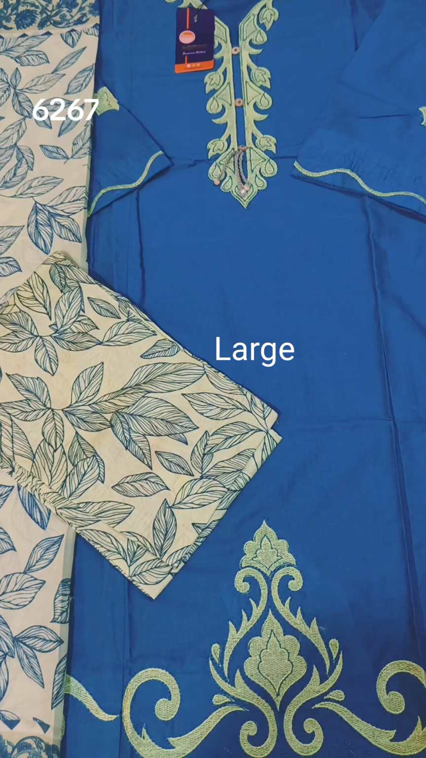 3pc🥳 Biggest Sale M-6267  Branded Khanam Brand 3-D embroidery Stitch Lawn Duppta+ Embroidery Kameez & Shalwar 3pc suit.     (Women Large Size (Length 39.5 & Chest 22)
