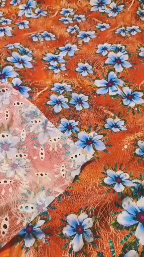 🤩 Sale Sale : M-94  (Shirt) Imported  ChickenKari Summer Lawn (Roll main Cutting k last main jo suit bachta hai Jin ka weight 100kg se kam hoga un ka bane ga es liye noqsan main dy rha hain -