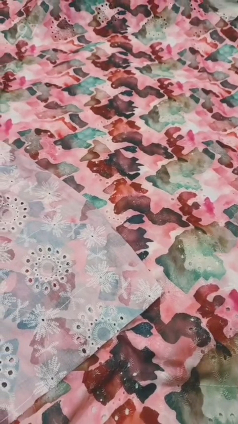 🤩 Sale Sale : M-97  (Shirt) Imported  ChickenKari Summer Lawn (Roll main Cutting k last main jo suit bachta hai Jin ka weight 100kg se kam hoga un ka bane ga es liye noqsan main dy rha hain -