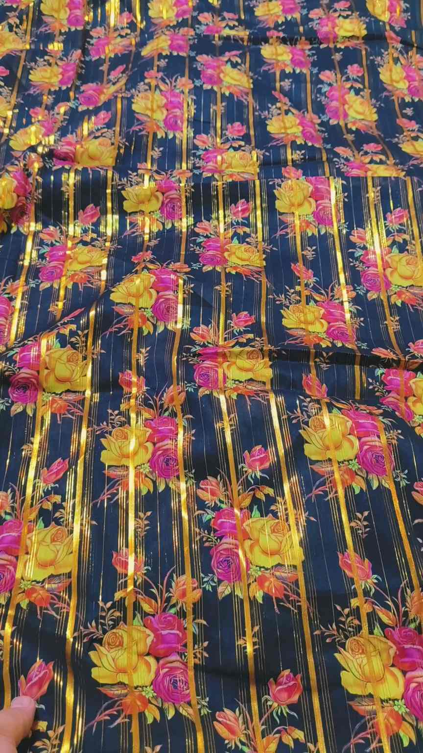M-327  New arrivals Imported Digital Double Gold Zaree Line Pure Summer ⛱️ Lawn Same print Shirt & Truzer 2pc