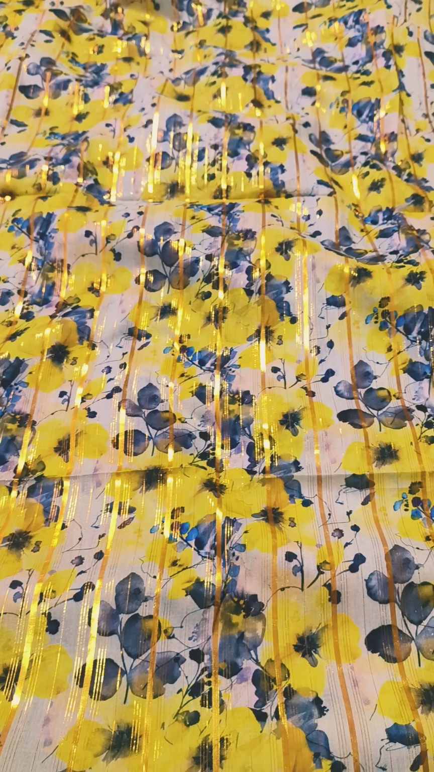 M-326  New arrivals Imported Digital Double Gold Zaree Line Pure Summer ⛱️ Lawn Same print Shirt & Truzer 2pc
