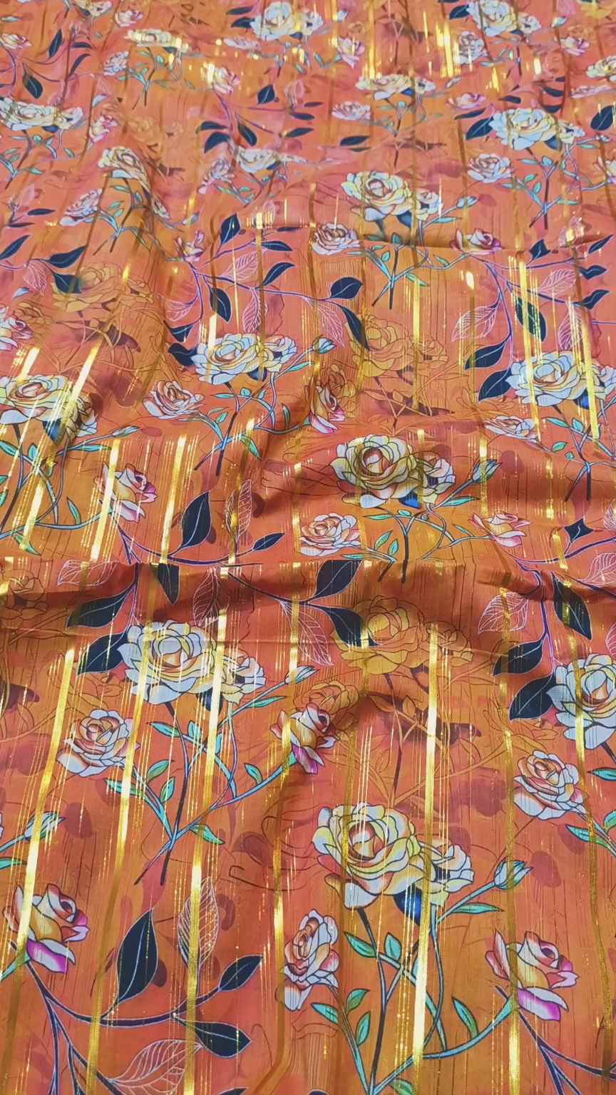 M-321  New arrivals Imported Digital Double Gold Zaree Line Pure Summer ⛱️ Lawn Same print Shirt & Truzer 2pc