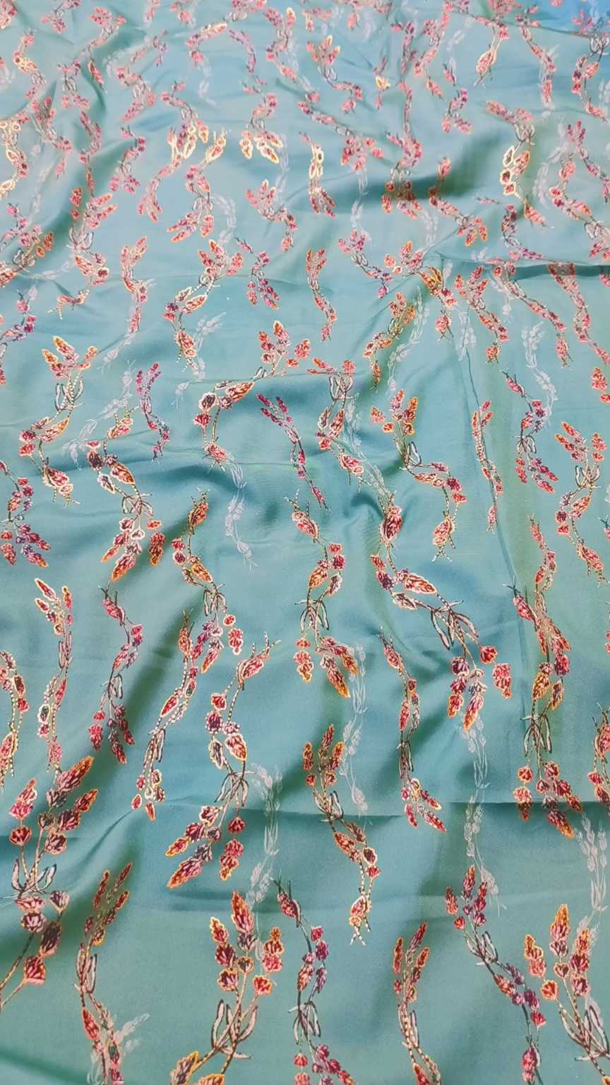 M-549 Imported Embossed Giliter Irish ⛱️ Summer Silk Same print Shirt & Truzer 2pc -