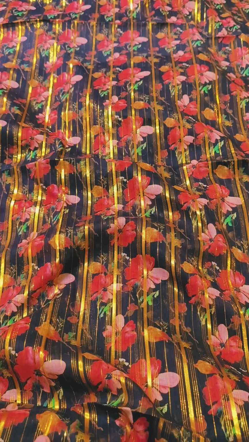 M-612  New arrivals Imported Digital Double Gold Zaree Line Pure Summer ⛱️ Lawn Same print Shirt & Truzer