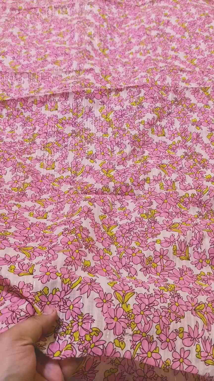 🥳 Sale Sale M-686  Imported Zaree line Summer Cotton Lawn Same print Shirt & Truzer 2pc