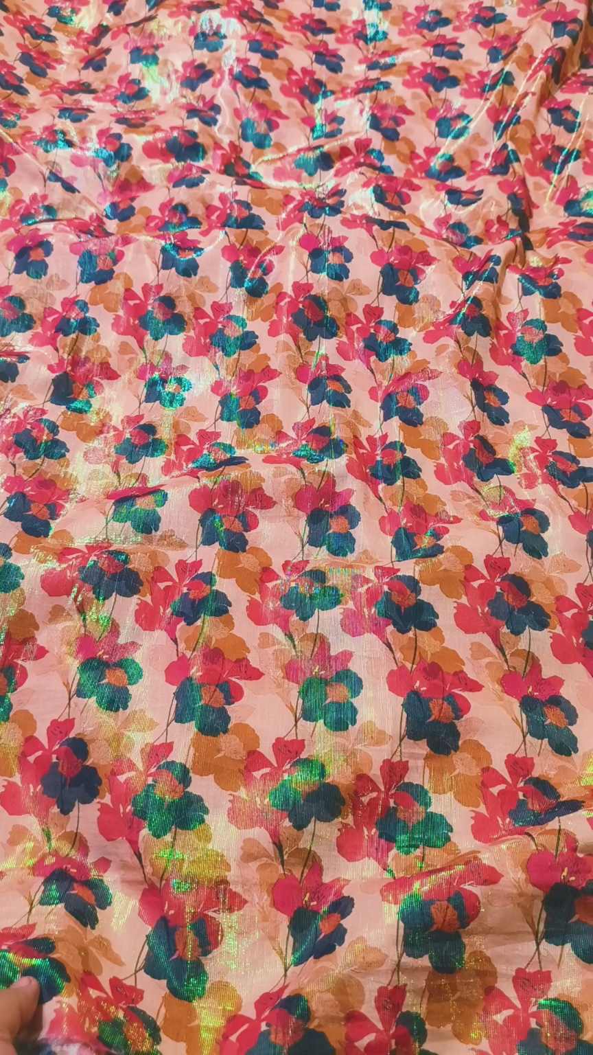 M-680  Imported Digital Messori Multi Color Zaree line pure summer ⛱️ Lawn Same print Shirt & Truzer 2pc