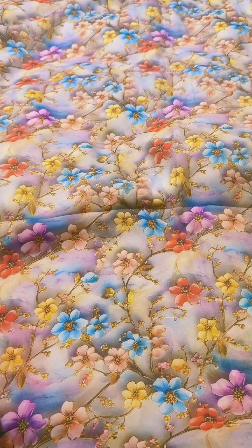 M-776   Imported 3-D luxury Silk Lawn Same print Shirt & Truzer 2pc