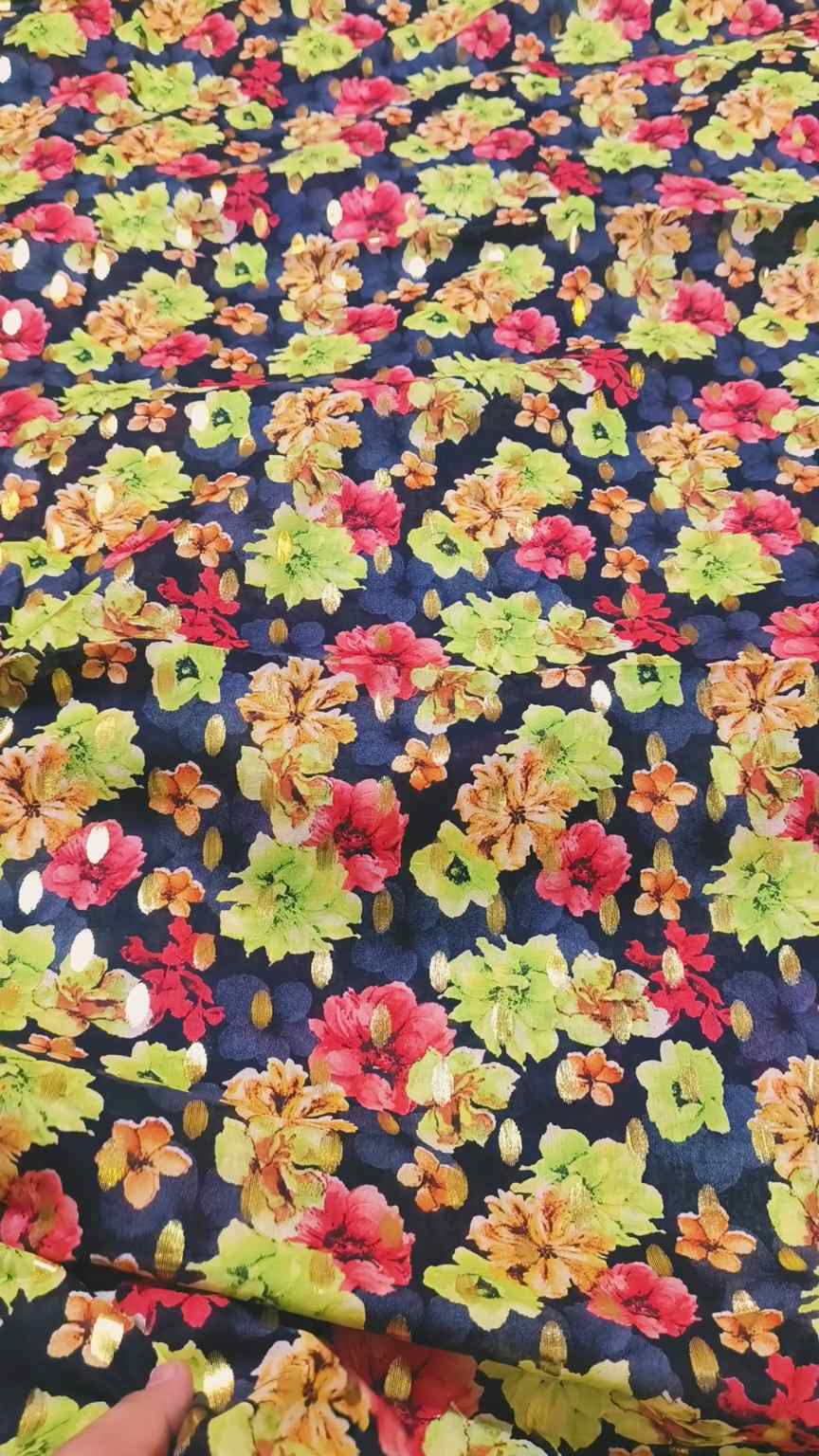 M-822  Imported Luxury Digital Zaree Bunch Pure ⛱️ Summer Lawn Same print Shirt & Truzer 2pc -