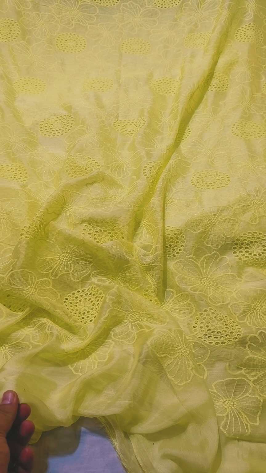 😱 Sale Sale M-799 Imported Luxury Shiffli Chickenkari Embroidery In pure Indian Shaffon shirt