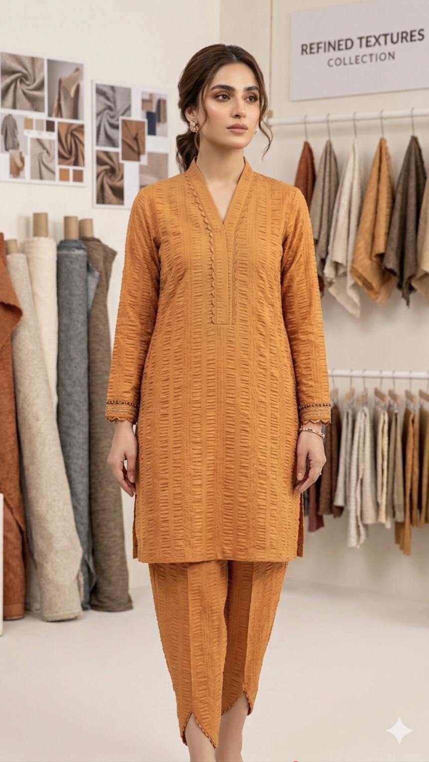 🥳 Sale Sale M-329  Rs.1250 Imported Unique Summer Silky Bubble Lawn Same print Shirt & Truzer 2pc