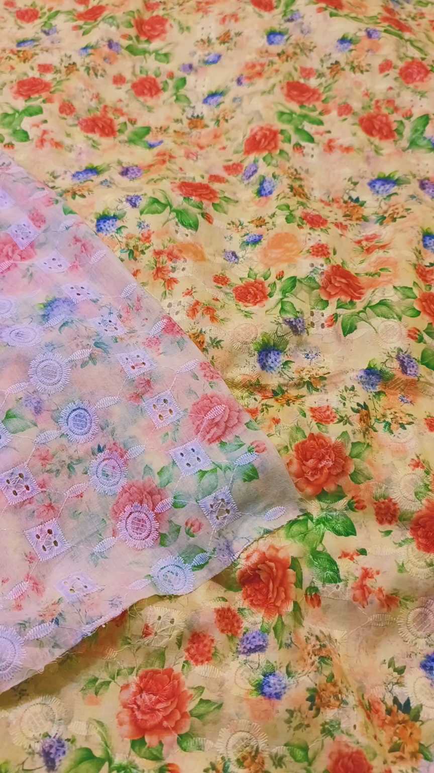 🥳 Sale Sale M-410 Rs.1390   Imported Shiffli ChickenKari Embroidery Print Pure Summer 🏝️ Soft Lawn Shirt