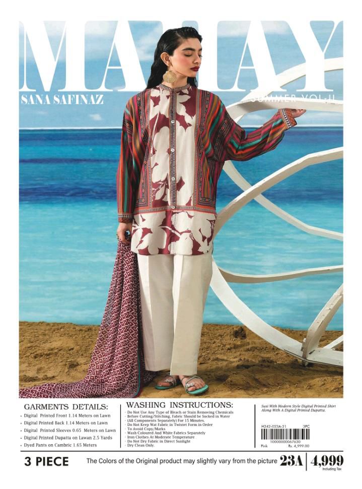 Sale Sale M-5007. Rs.2390  Branded (Sana Safinaz) 3 Pc Lawn suit with packing