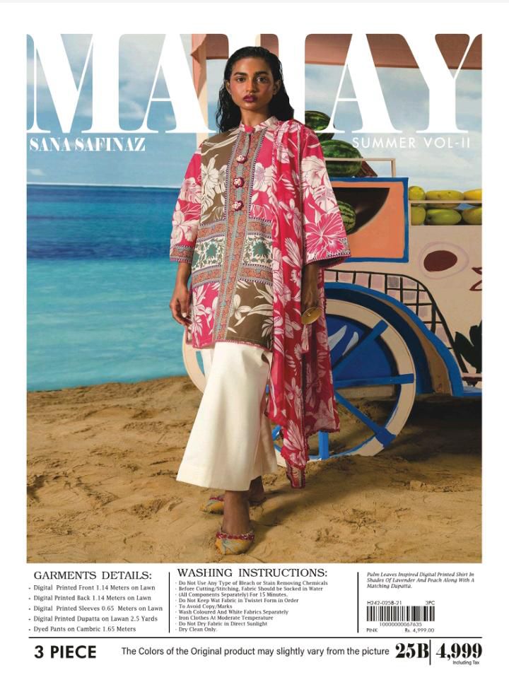 Sale Sale M-5006. Rs.2390  Branded (Sana Safinaz) 3 Pc Lawn suit with packing