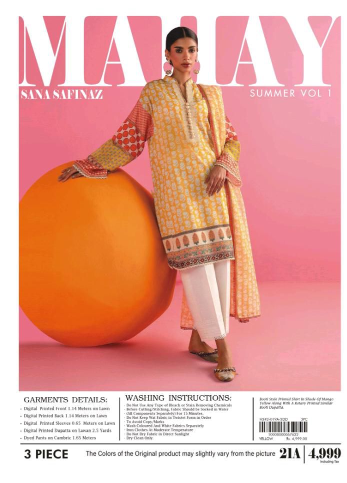 Sale Sale M-5004  Rs.2390  Branded (Sana Safinaz) 3 Pc Lawn suit with packing